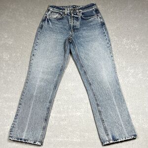 Grlfrnd Jeans Womens Size 25 Blue Karolina High Rise Straight Crop Jeans Pants